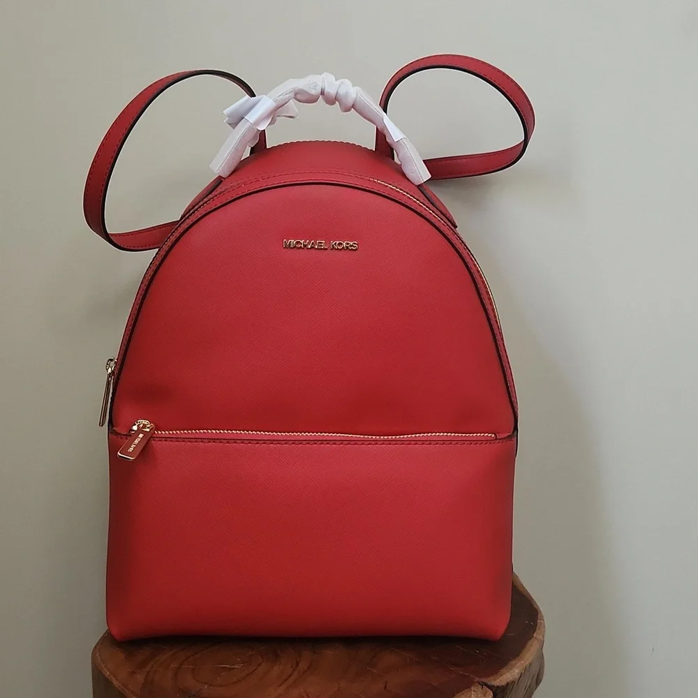 Michael Kors NWT Sheila Medium Bright Red Backpack